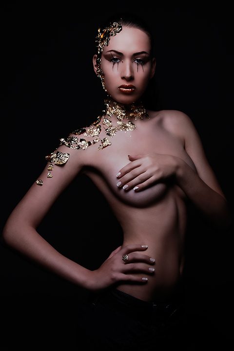 Gold Leaves makeup Lourdes Pacton Hofmann